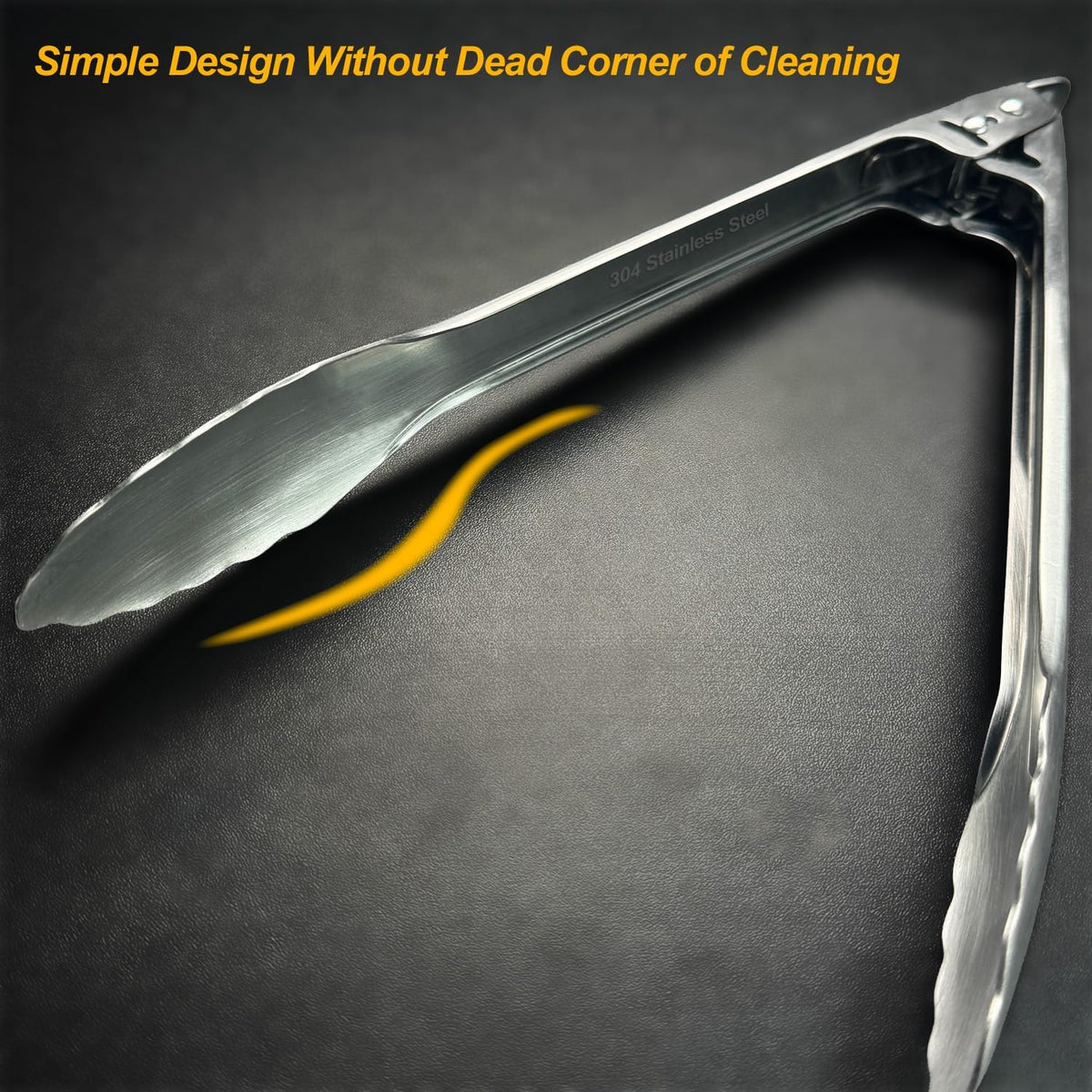 Kitchen Tongs for Cooking, Metal One-Handed Lock & Release Tong 12"
