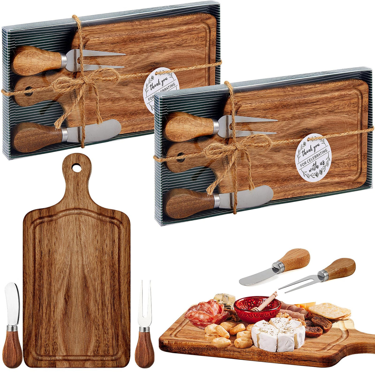 Ziliny 1 Sets Baby Shower Prizes Mini Charcuterie Board, Acacia Wood