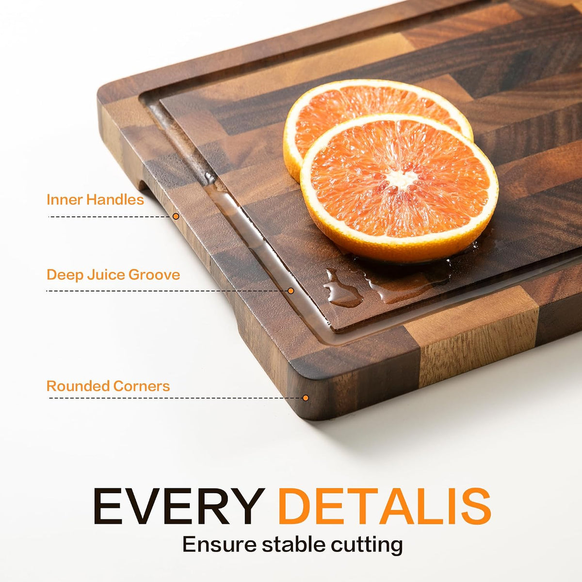 Small Wooden Cutting Board, Mini Walnut Cutting Board for Kitchen