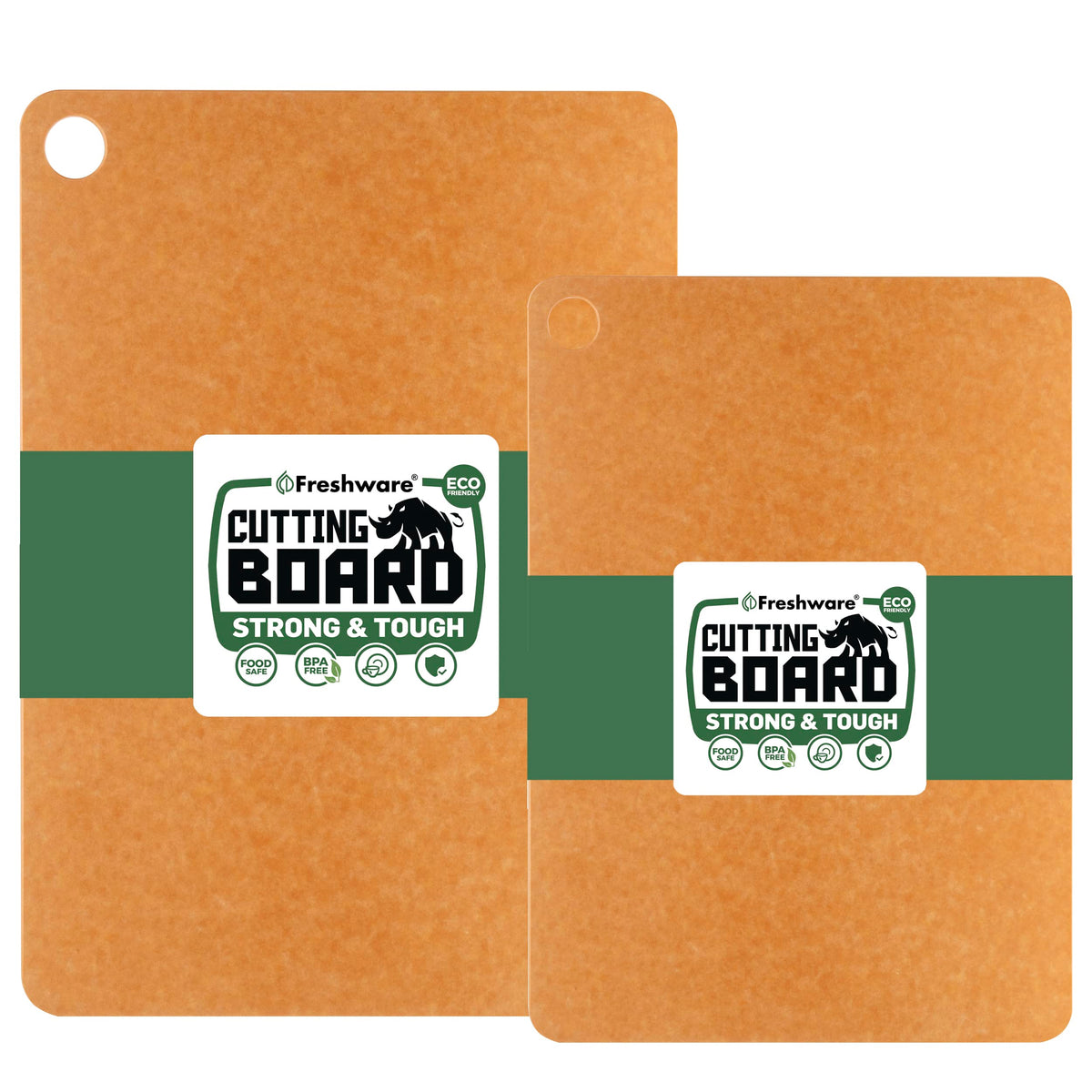 Freshware Wood Fiber Cutting Boards for Kitchen, Dishwasher Safe, Set of 2