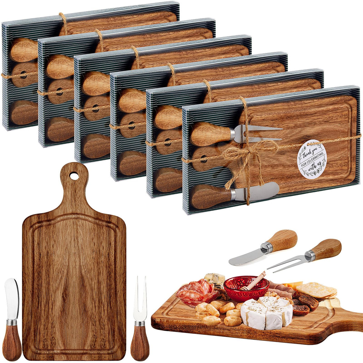 Ziliny 1 Sets Baby Shower Prizes Mini Charcuterie Board, Acacia Wood