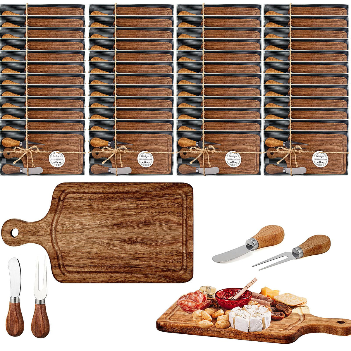 Ziliny 1 Sets Baby Shower Prizes Mini Charcuterie Board, Acacia Wood