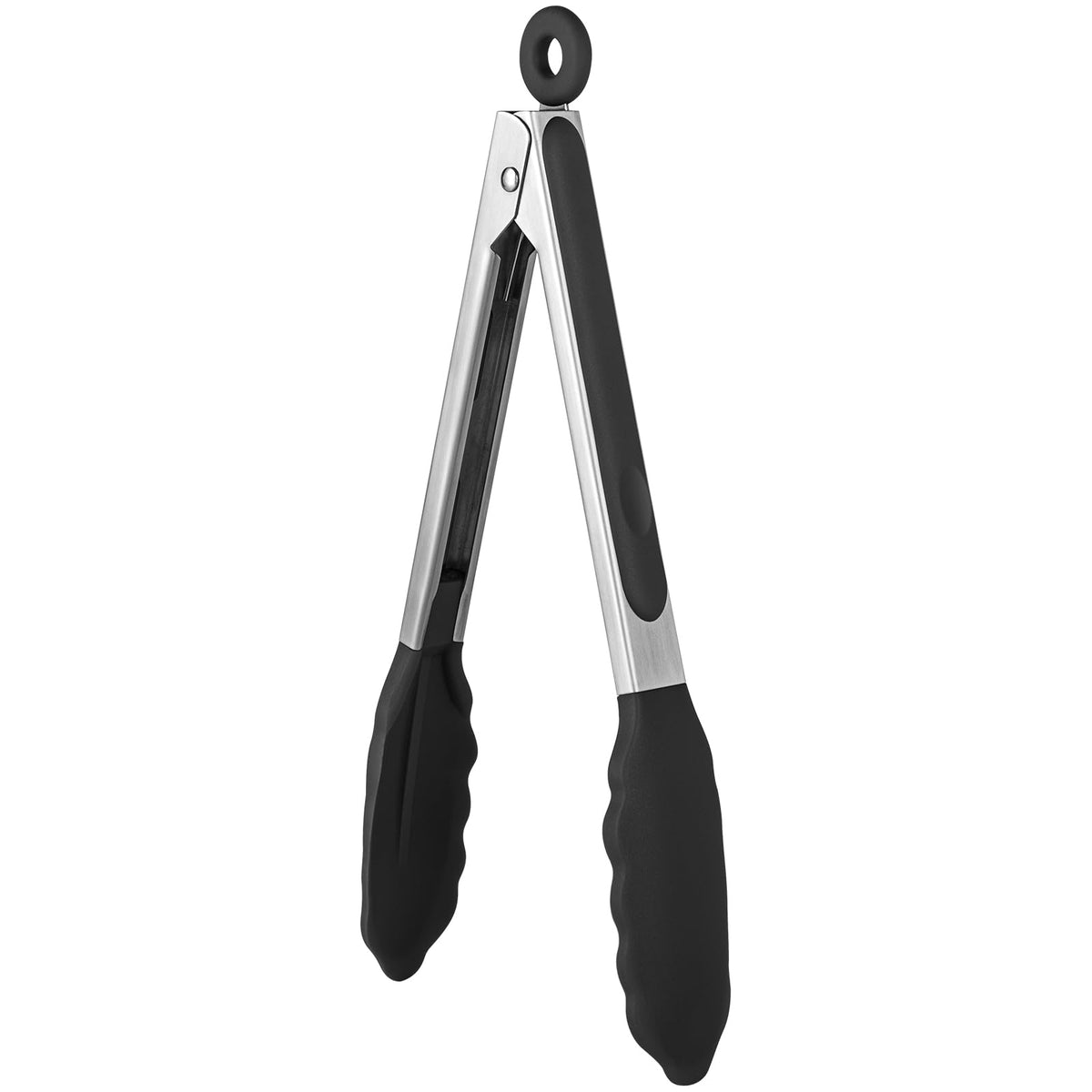 U-Taste Kitchen Tong for Cooking, 600ºF Heat-Resistant Silicone, 7in/Black