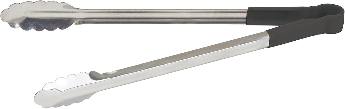 Winco 9" Blue Stainless Steel Serving Tongs with Non-Slip Handle