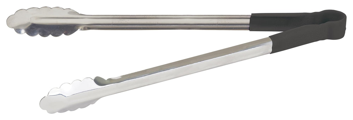 Winco 9" Blue Stainless Steel Serving Tongs with Non-Slip Handle