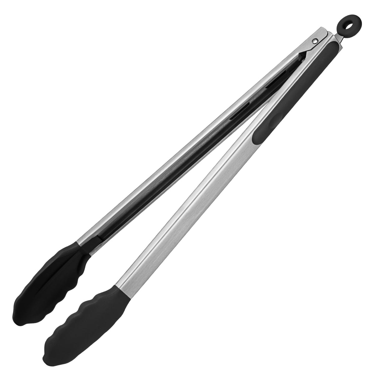 U-Taste Kitchen Tong for Cooking, 600ºF Heat-Resistant Silicone, 7in/Black
