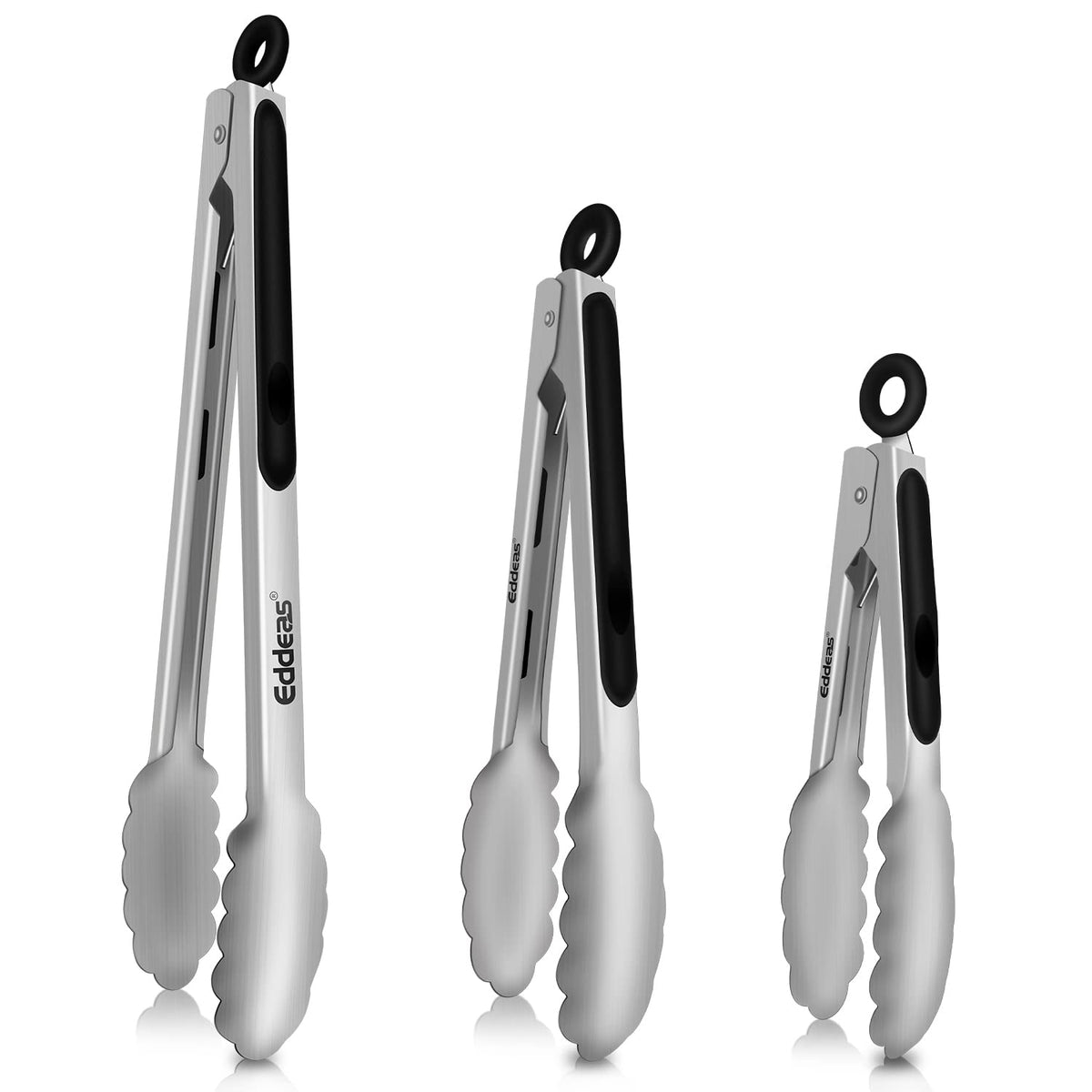 Tongs For Cooking Up to 600 °F Metal Kitchen Tongs 3PCS 7,9,12 Inch
