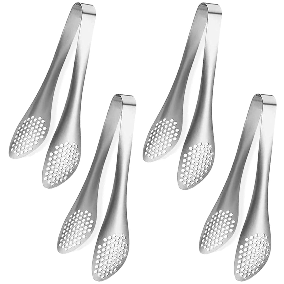 Mini Serving Tongs Gold Tongs 5 Inch Stainless Steel Serving Utensils Small Tongs for Appetizers Sugar Tongs Ice Tongs Tea Party Set of 4 (5 Inch Gold)