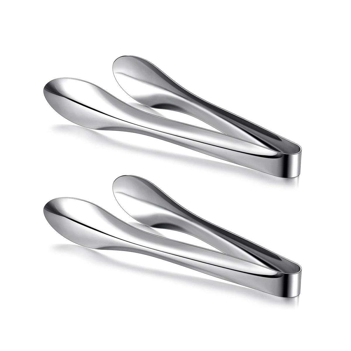 2 Pack Silver Polished Serving Tongs 6 Inch,9 Inch