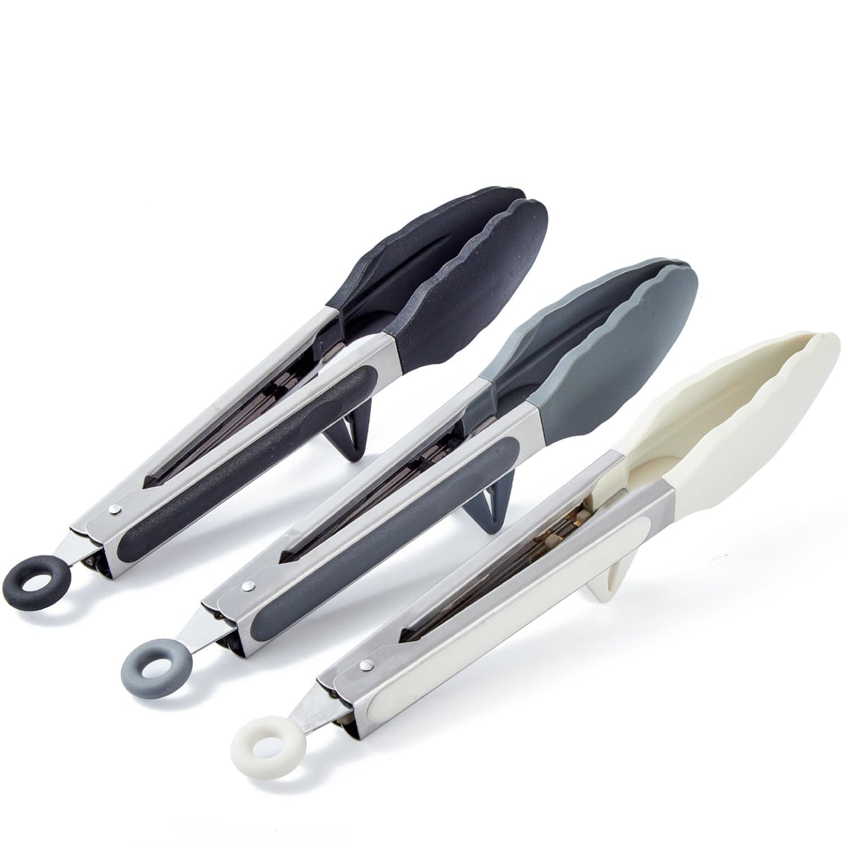 9" Kitchen Tongs for Cooking with Silicone Tips, Serving Tong for Salad BBQ