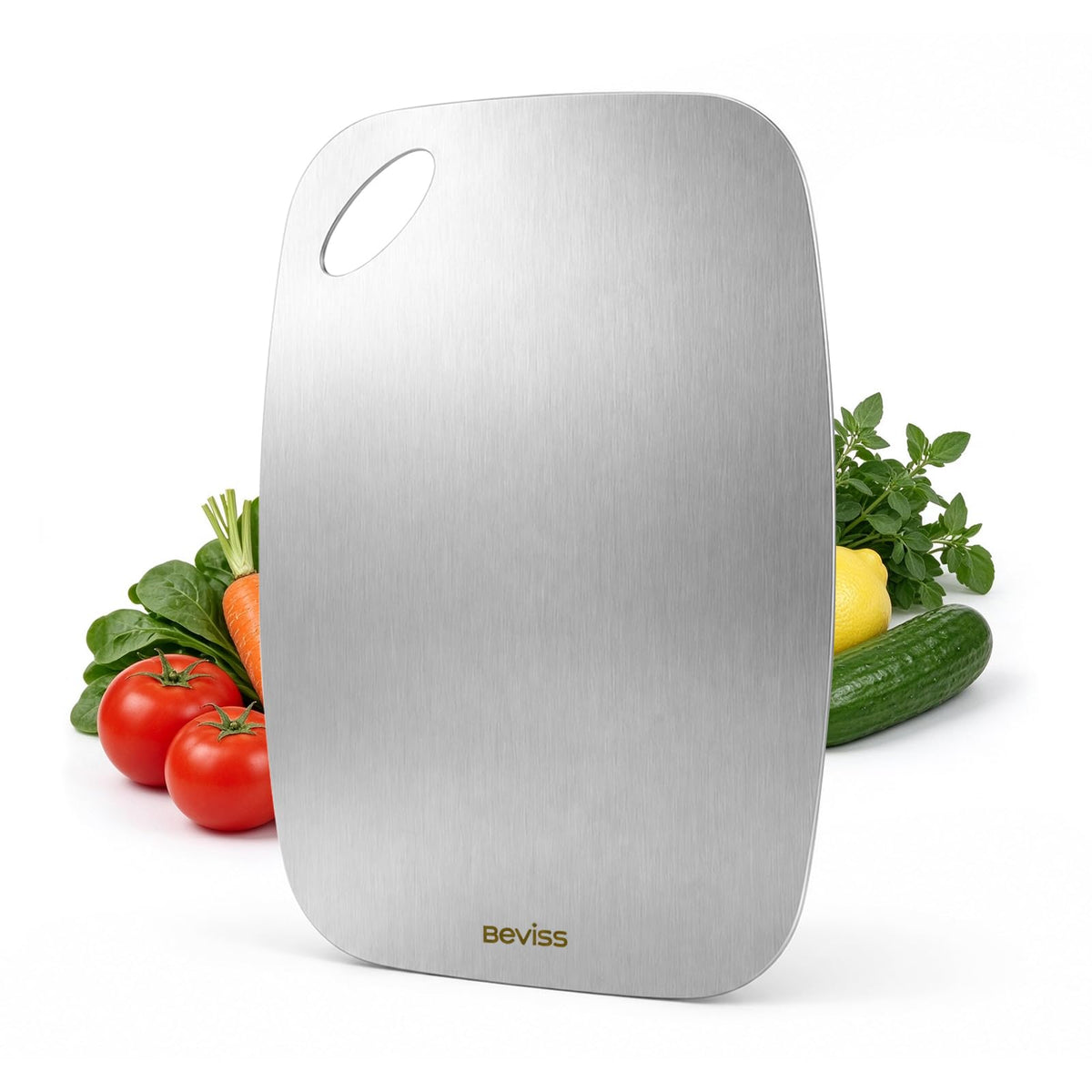 Cutting Board, 100% Pure 18/8 Stainless Steel Cutting Board Double Sided,Chopping Board for Kitchen, Dishwasher Safe Chopping Board for Meat, Vegetables or Fruit(11.5"L x 8"W)