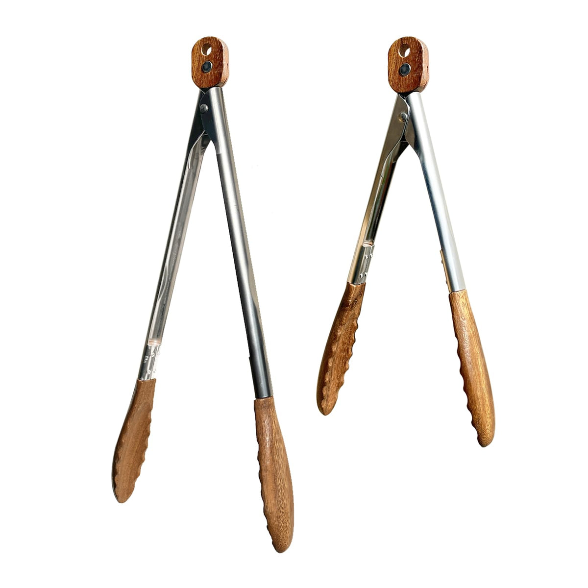 Wooden Tongs for Cooking with Walnut Wood Tips, Serving & Salad Tongs