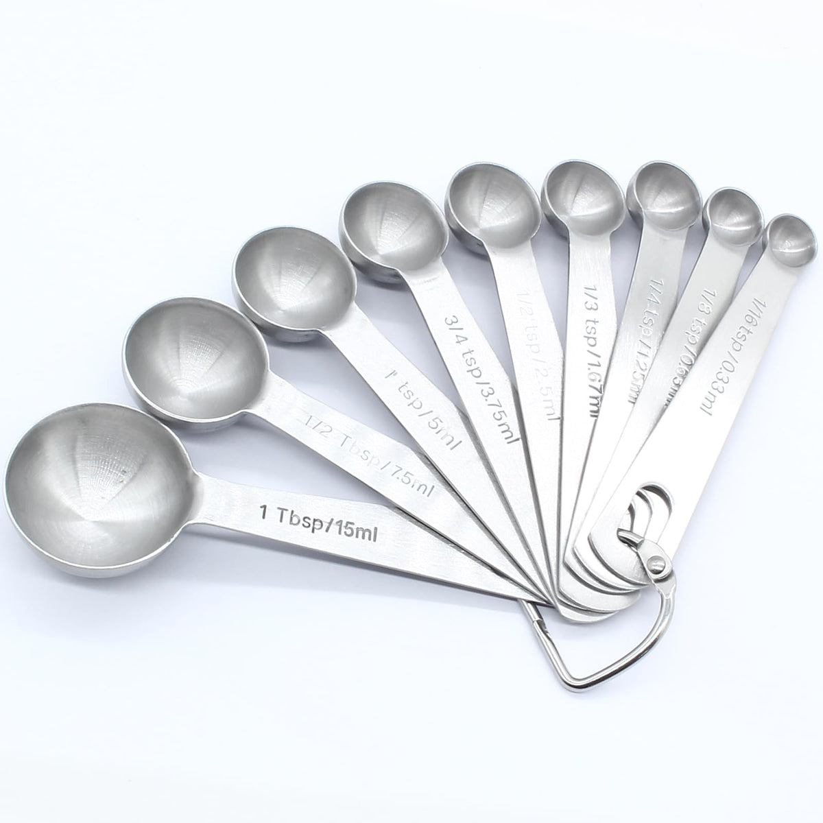 Luomorgo 9 Pcs/Set Measuring Spoons Set, Stainless Steel Tablespoons