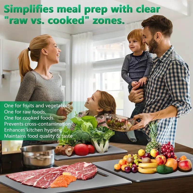Katori Titanium Cutting Board, 100% Pure Titanium Cutting Boards for Kitchen, Double Sided Non Toxic Cutting Board,Hygiene Durable Chopping Board Suitable for Dishwasher Safe (1PCS,M)
