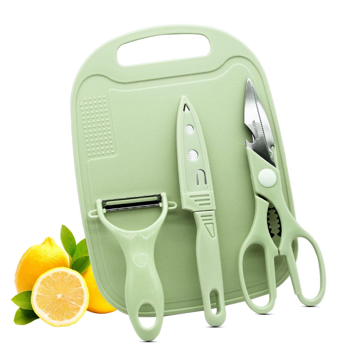 Magicorange Travel Cutting Board Set, 4 Pcs Portable Mini Camping Knife Set