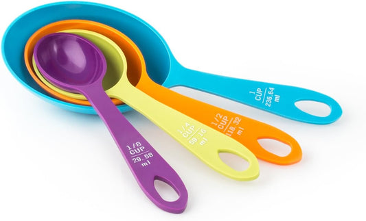 Fox Run Measuring Cup Set, 1/8 cup to 1 Cup, Multicolored Measuring Set