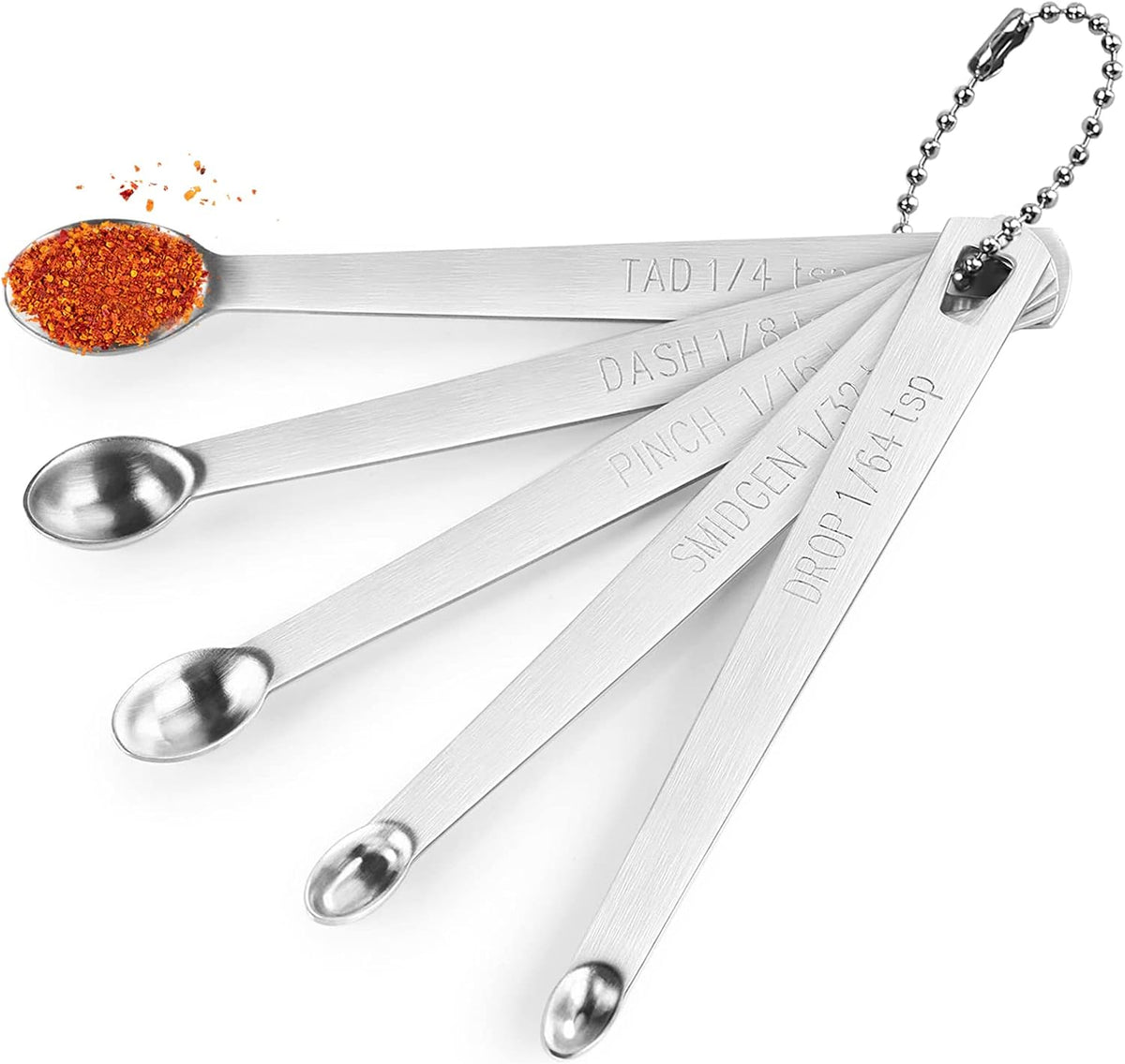 5 Pcs Mini Measuring Spoons Set, Stainless Steel, Cute