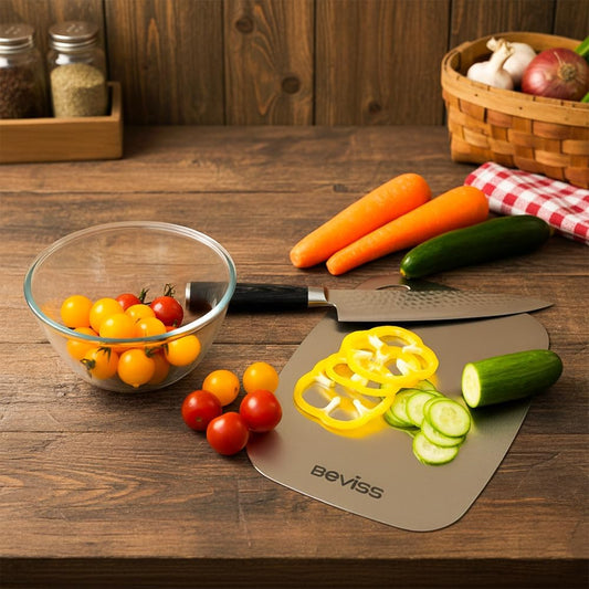 Cutting Board, 100% Pure 18/8 Stainless Steel Cutting Board Double Sided,Chopping Board for Kitchen, Dishwasher Safe Chopping Board for Meat, Vegetables or Fruit(11.5"L x 8"W)