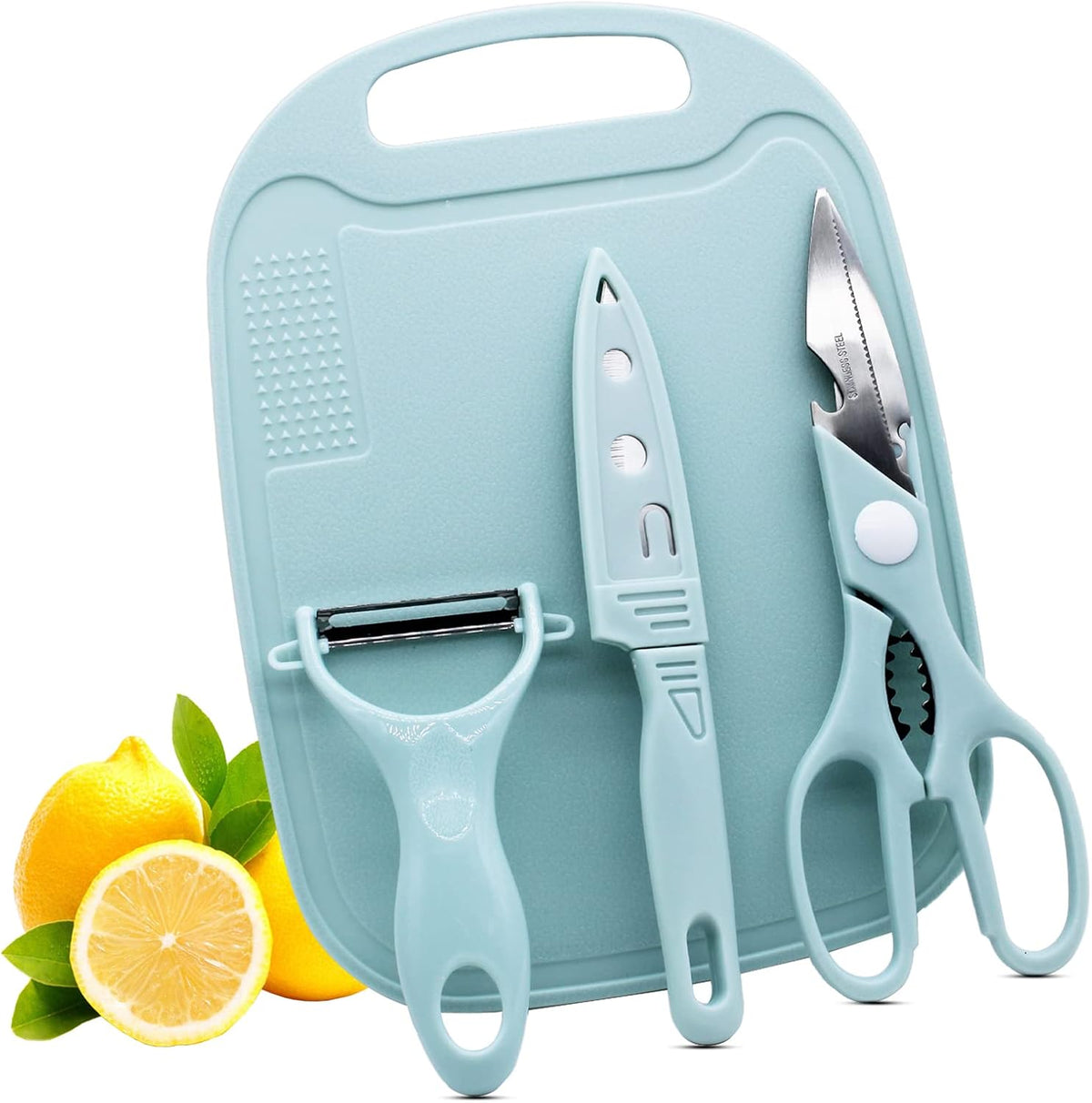 Magicorange Travel Cutting Board Set, 4 Pcs Portable Mini Camping Knife Set