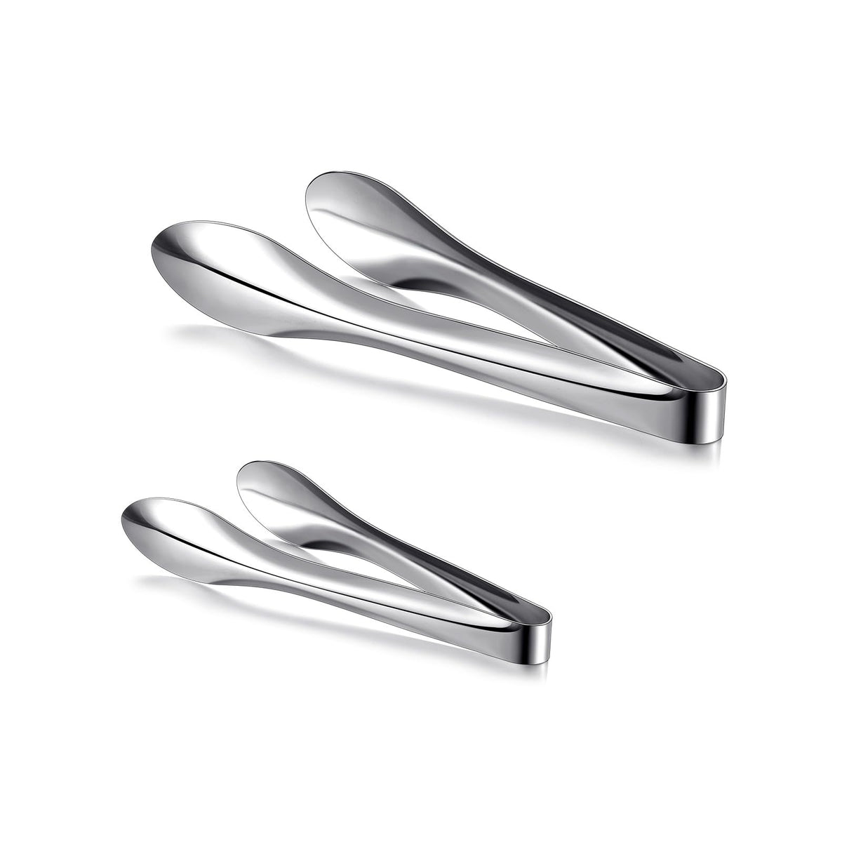2 Pack Silver Polished Serving Tongs 6 Inch,9 Inch