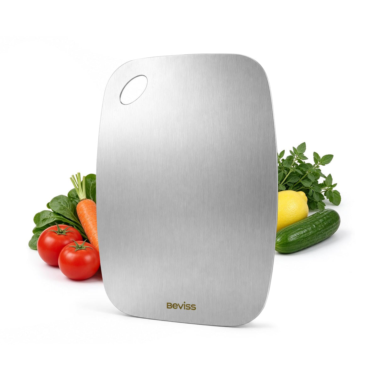 Cutting Board, 100% Pure 18/8 Stainless Steel Cutting Board Double Sided,Chopping Board for Kitchen, Dishwasher Safe Chopping Board for Meat, Vegetables or Fruit(11.5"L x 8"W)