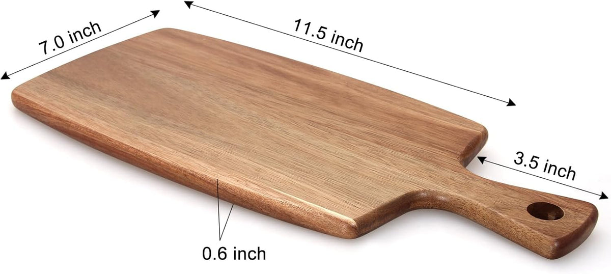 Acacia Wood Cutting Board for Kitchen with Handle Small Charcuterie Boards