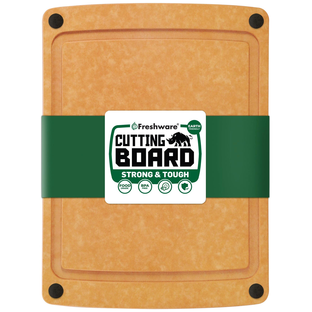Freshware Wood Fiber Cutting Boards for Kitchen, Dishwasher Safe, Set of 2
