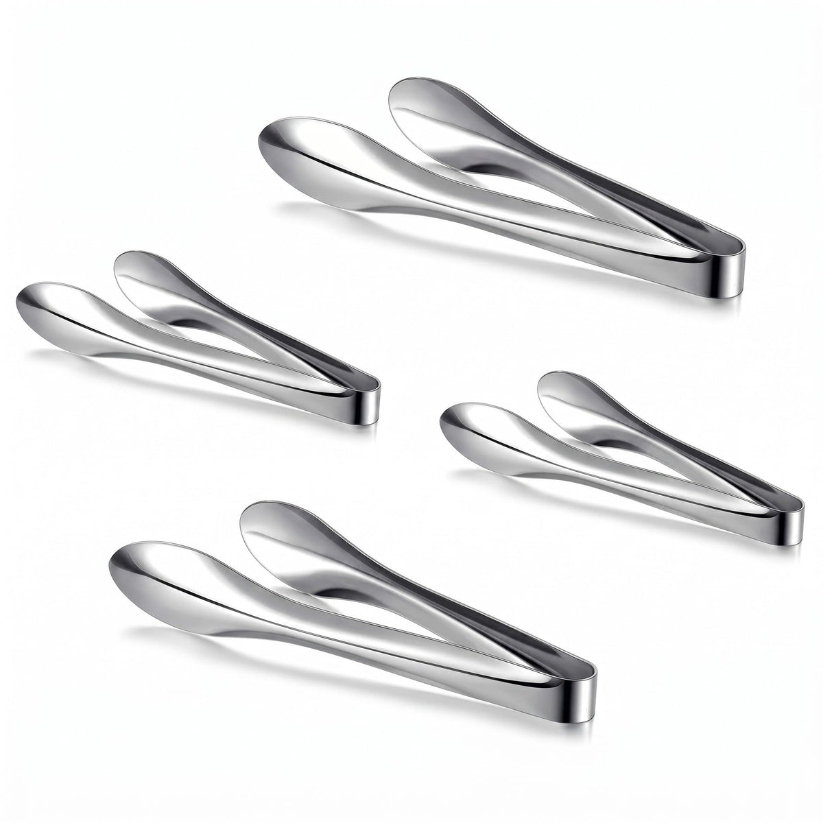 2 Pack Silver Polished Serving Tongs 6 Inch,9 Inch