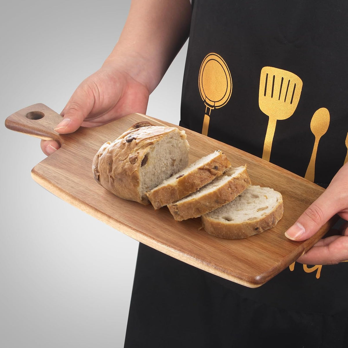 Acacia Wood Cutting Board for Kitchen with Handle Small Charcuterie Boards