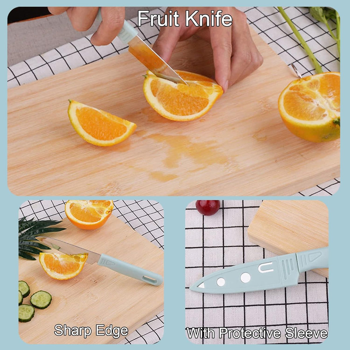 Magicorange Travel Cutting Board Set, 4 Pcs Portable Mini Camping Knife Set