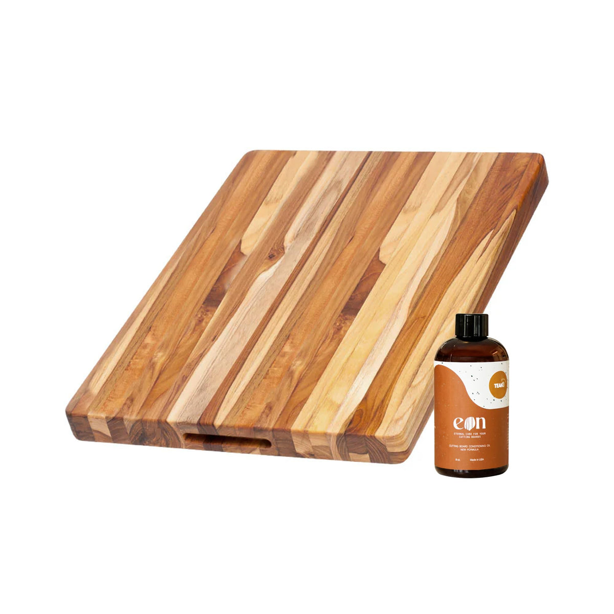 Teakhaus Edge-Grain Teak Wood Cutting Board with Grip Handles, Extra Large