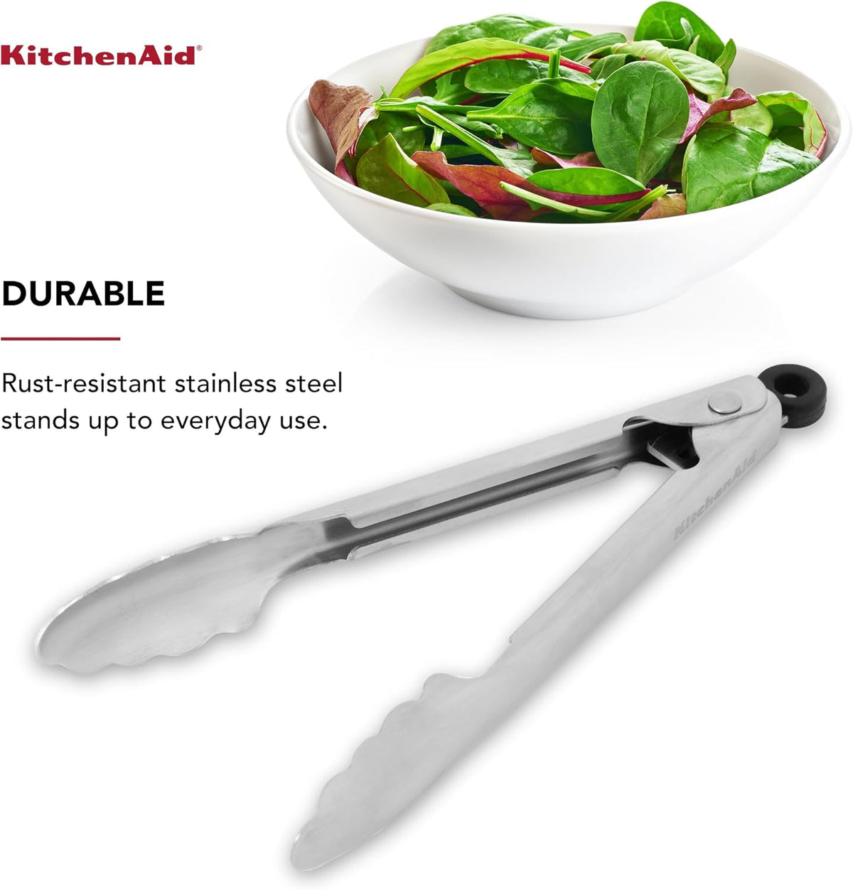 KitchenAid Stainless Steel Tongs, 7 Inch