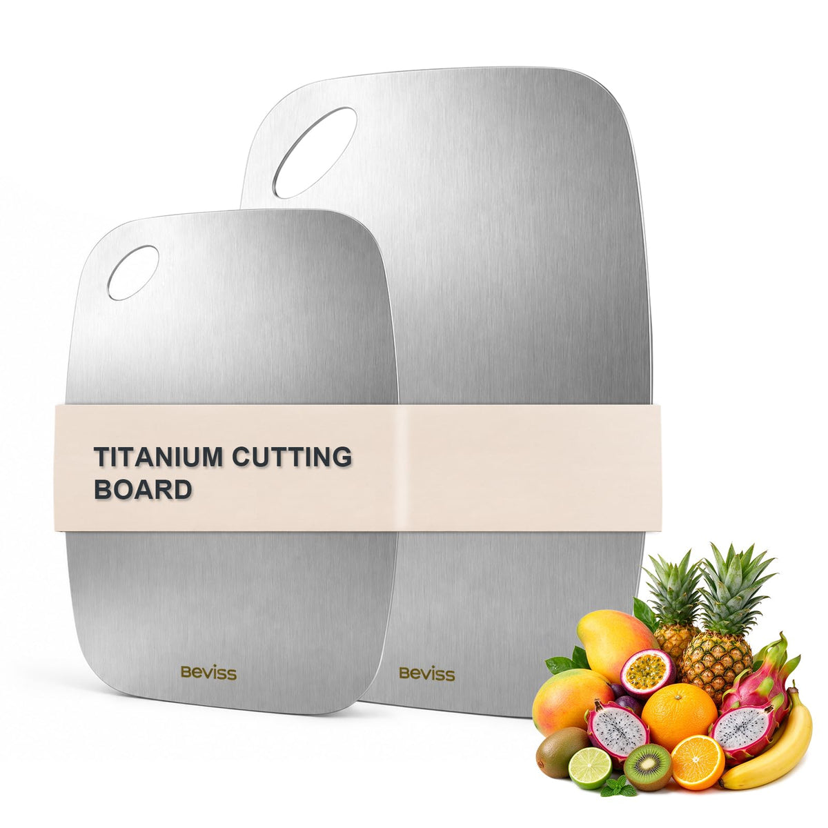 Cutting Board, 100% Pure 18/8 Stainless Steel Cutting Board Double Sided,Chopping Board for Kitchen, Dishwasher Safe Chopping Board for Meat, Vegetables or Fruit(11.5"L x 8"W)