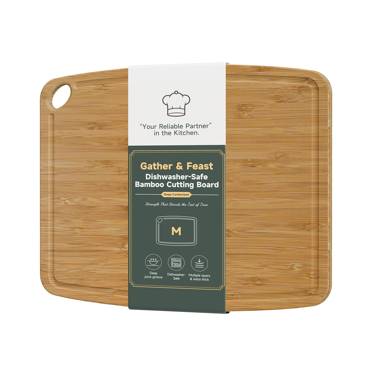 Dishwasher Safe Cutting Board,Bamboo Cutting Board with Juice Groove