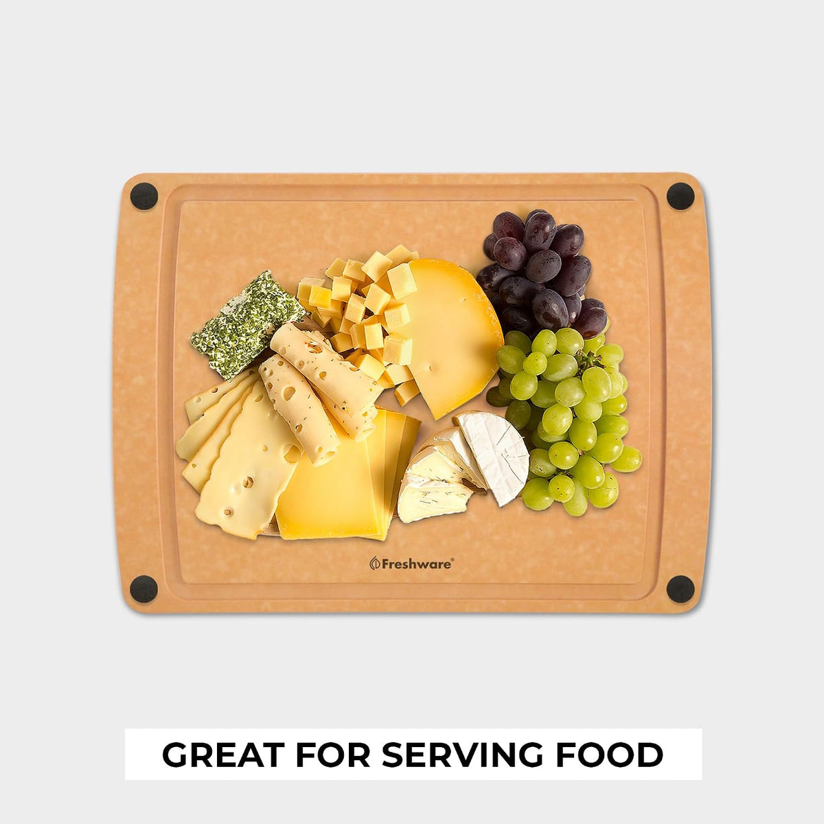 Freshware Wood Fiber Cutting Boards for Kitchen, Dishwasher Safe, Set of 2