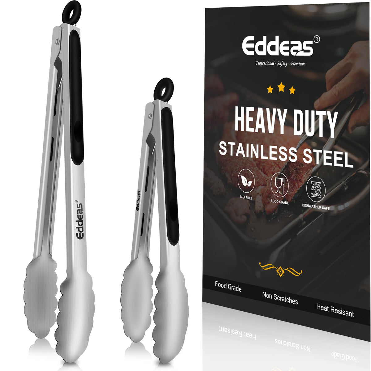 Kitchen Tongs Up To 600°F Silicone Tongs for Cooking 3Pcs 7,9,12 IN