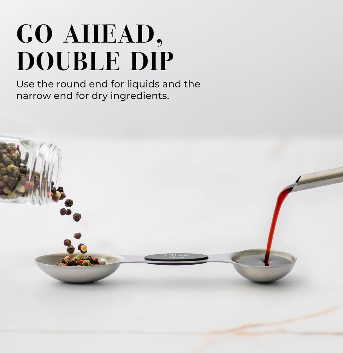 Styled Settings Stainless Steel Magnetic Measuring Spoons Set with Leveler