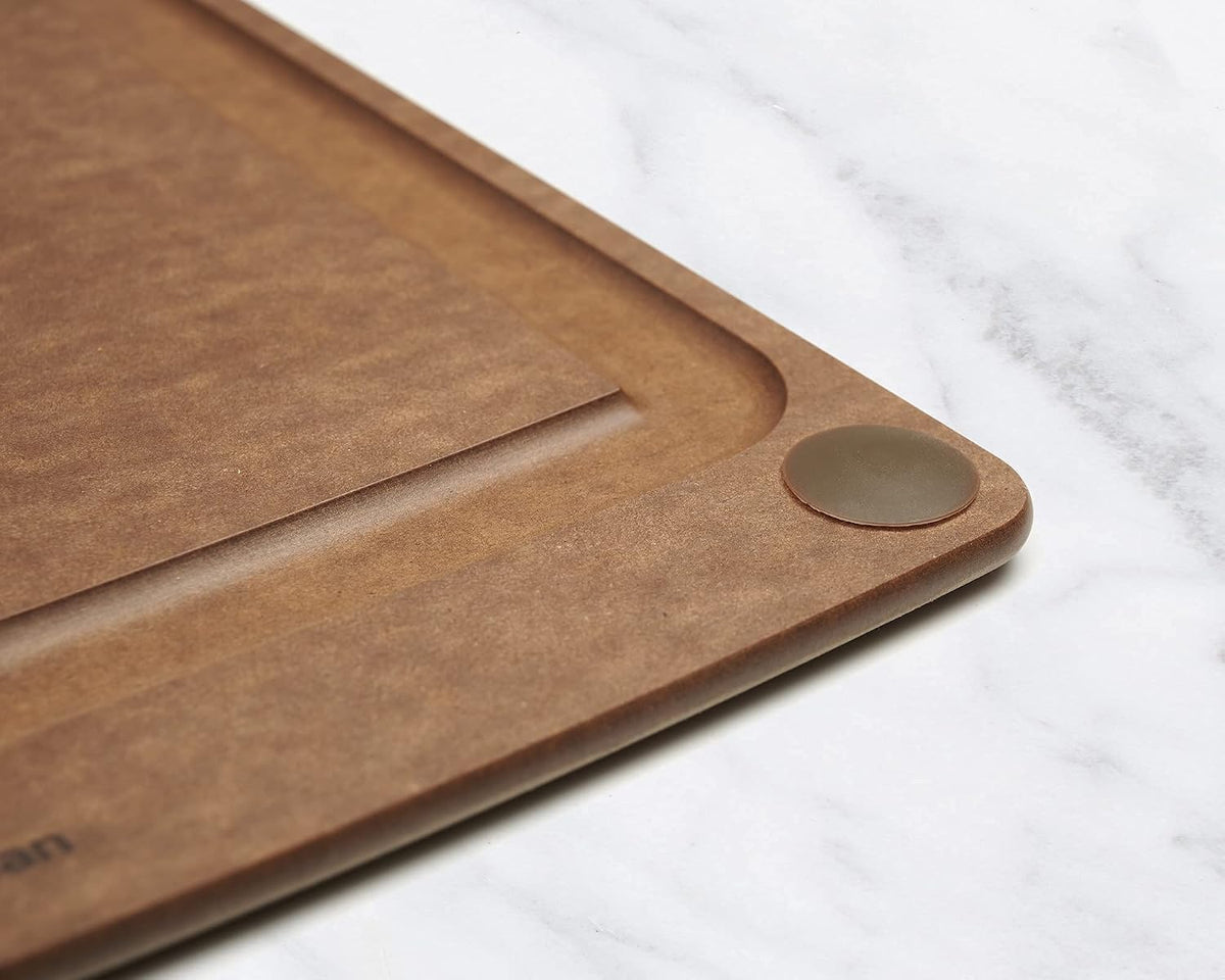 Epicurean All-In-One Cutting Board with Non-Slip Feet and Juice Groove - Non-toxic, Dishwasher Safe, Made in the USA, 10" x 7", Nutmeg