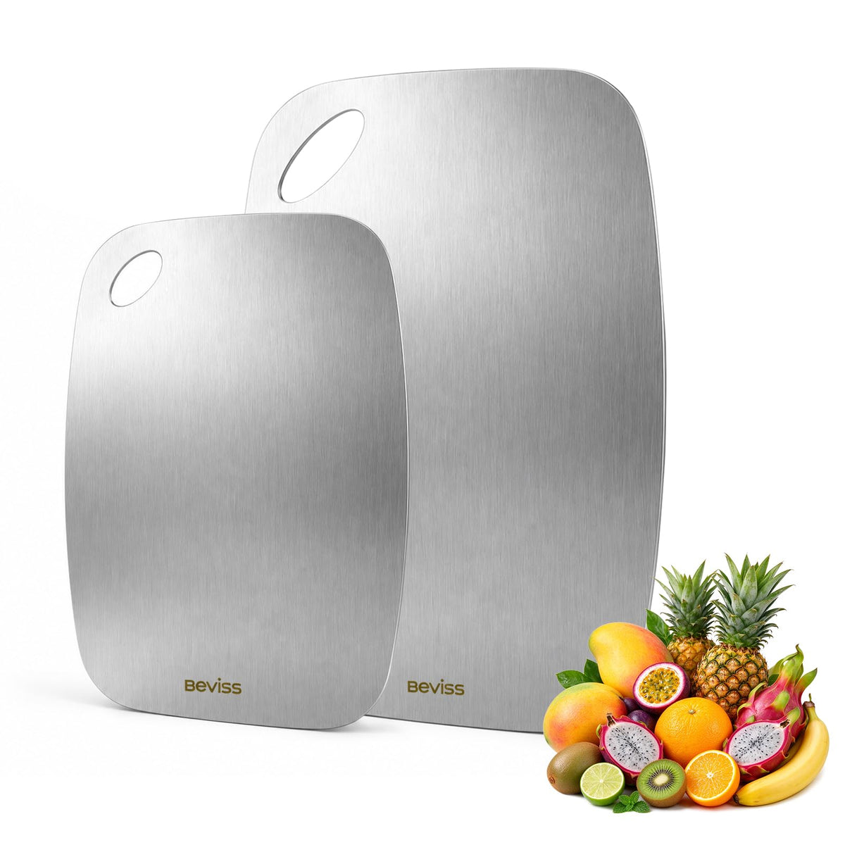 Cutting Board, 100% Pure 18/8 Stainless Steel Cutting Board Double Sided,Chopping Board for Kitchen, Dishwasher Safe Chopping Board for Meat, Vegetables or Fruit(11.5"L x 8"W)
