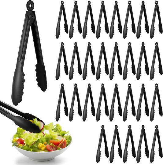 30Pc Plastic Disposable Serving Tongs, 11-Inch Heavy Duty, Locking