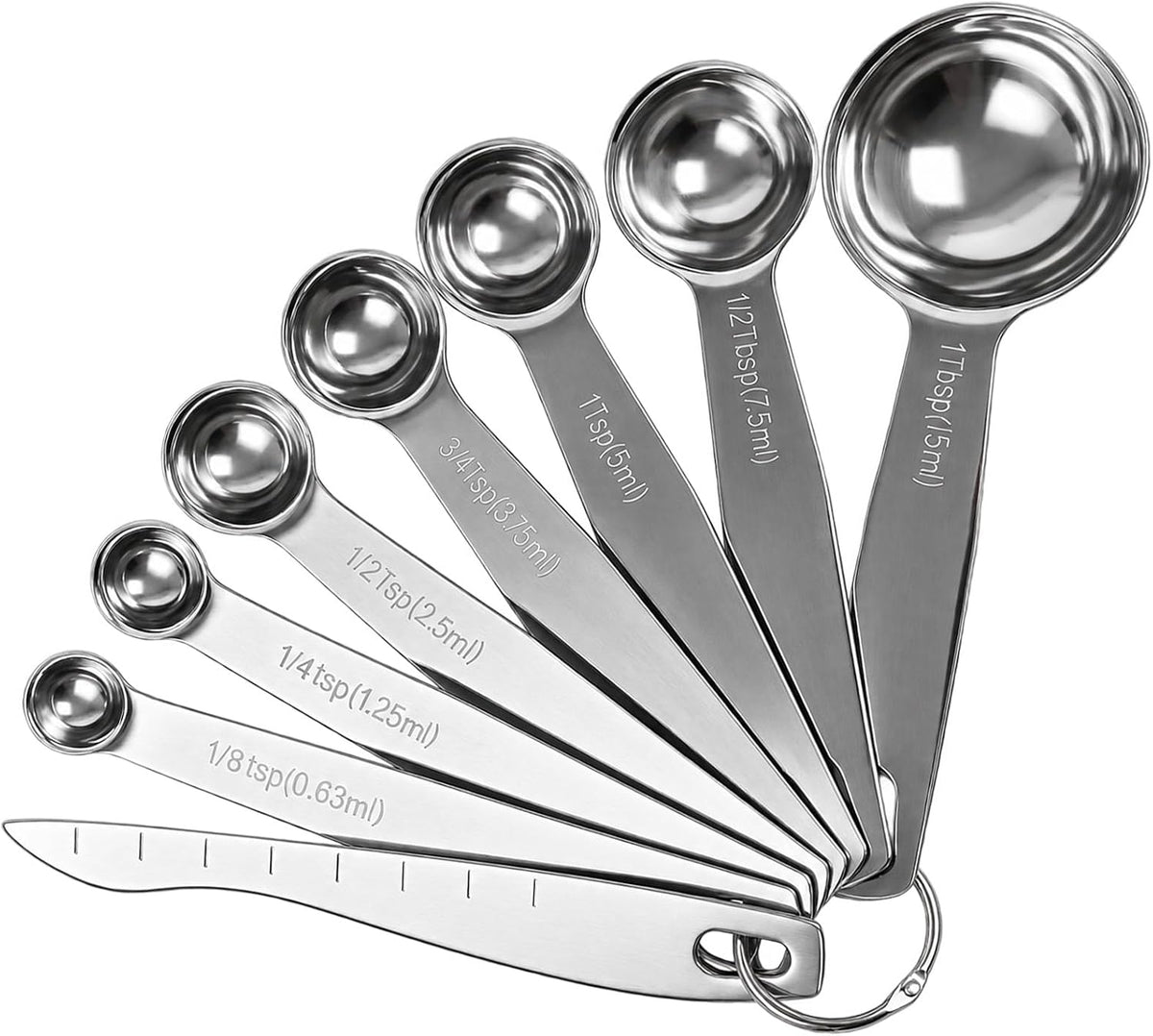 Measuring Spoons, 8-Piece Heavy Duty Stainless Steel Measuring Spoons Set
