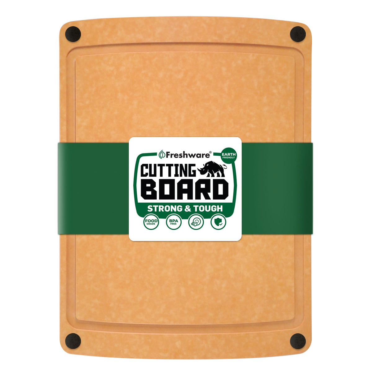 Freshware Wood Fiber Cutting Boards for Kitchen, Dishwasher Safe, Set of 2