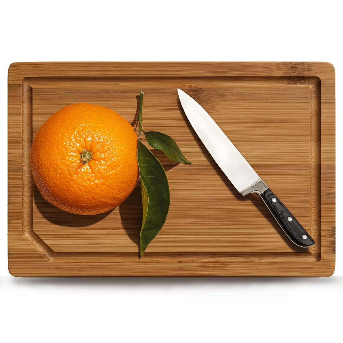 Kikcoin 9"×6" Small Bamboo Cutting Board with Handle, Deep-Carbonized