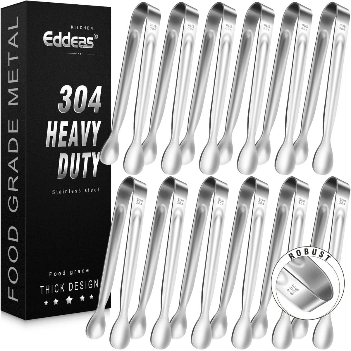 Tongs For Cooking Up to 600 °F Metal Kitchen Tongs 3PCS 7,9,12 Inch