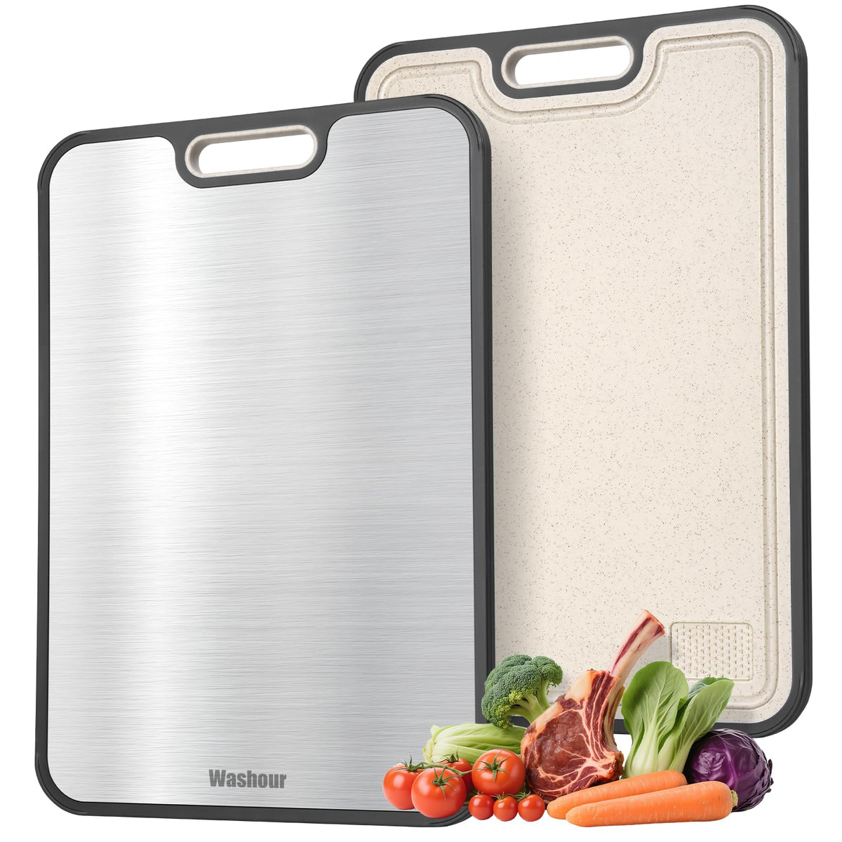 Titanium Cutting Board for Kitchen 15" x 10", 2-in-1 Cutting Mat