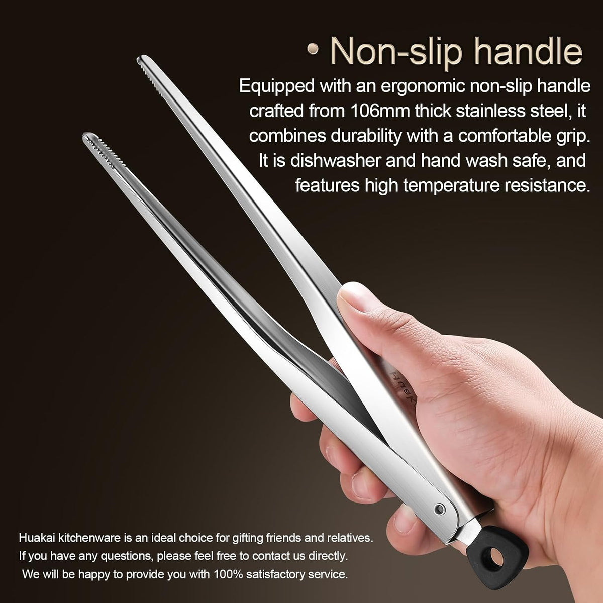 12-inch Locking Stainless Steel Kitchen Tongs