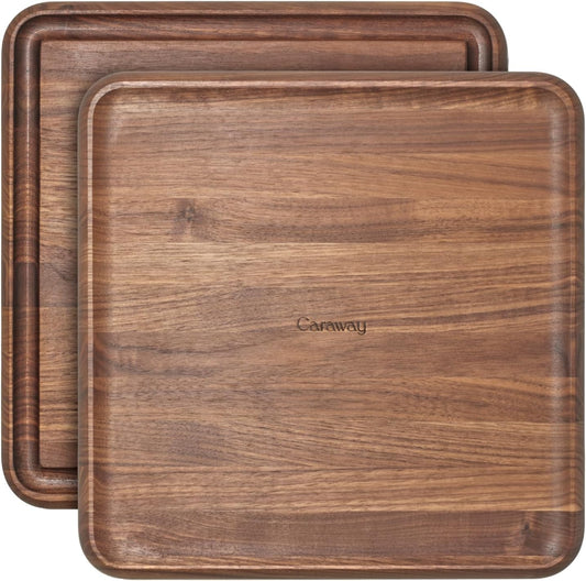 Caraway 12" Prep and Serve Butcher Block, Wood Cutting Board for Kitchen
