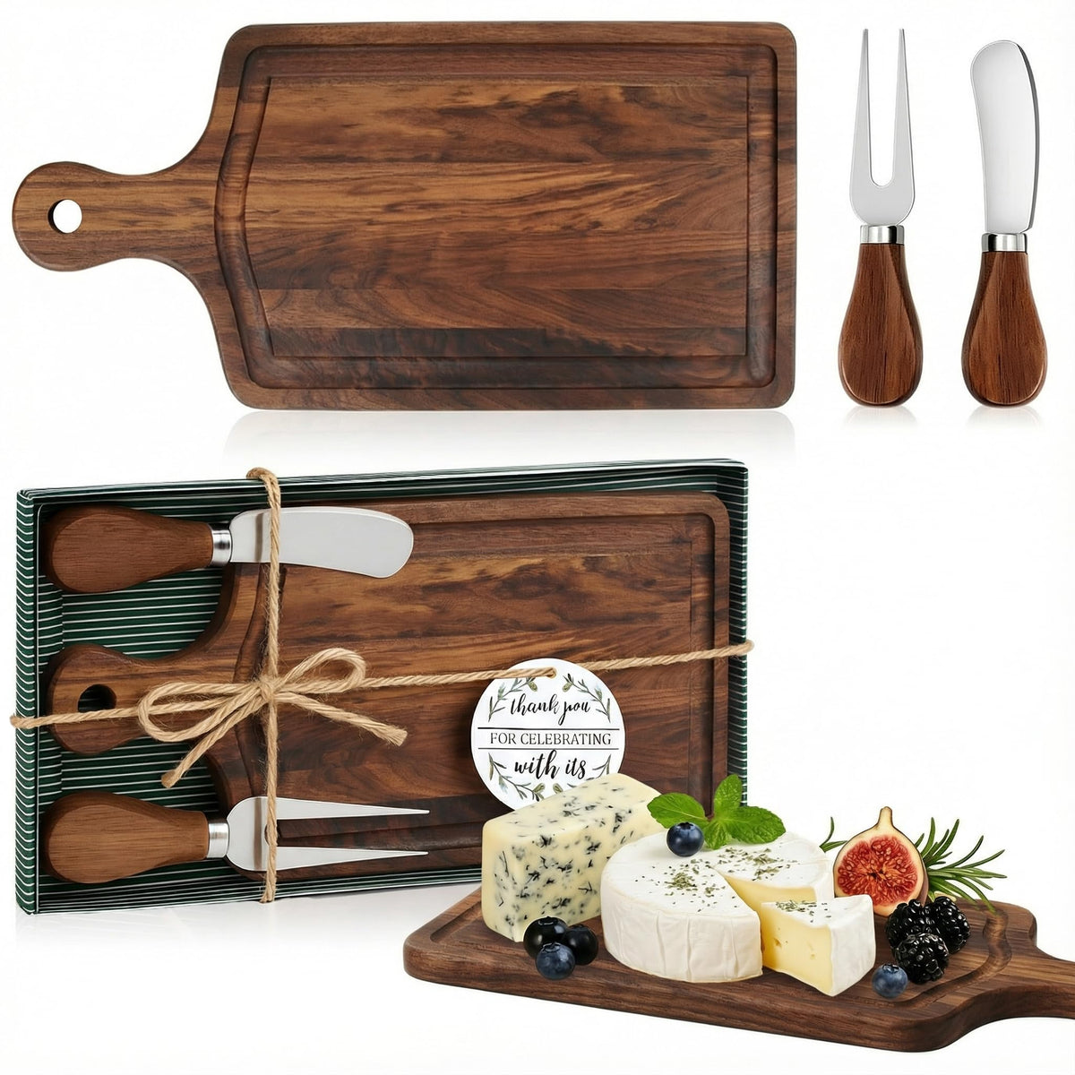 Ziliny 1 Sets Baby Shower Prizes Mini Charcuterie Board, Acacia Wood