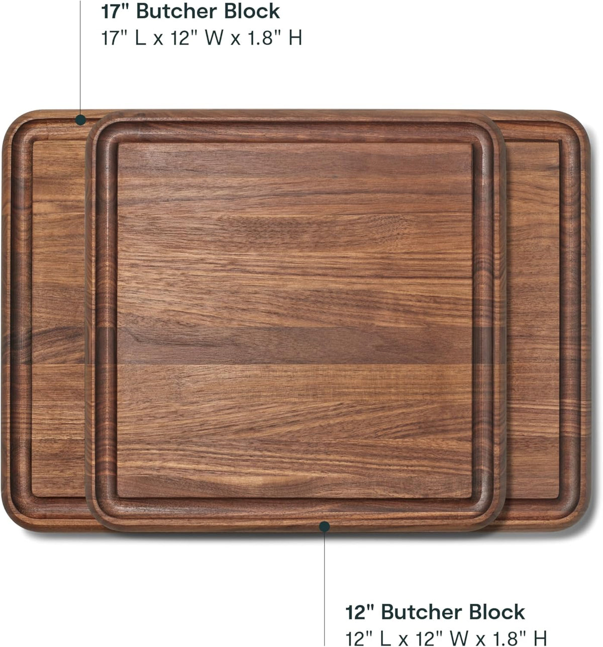 Caraway 12" Prep and Serve Butcher Block, Wood Cutting Board for Kitchen
