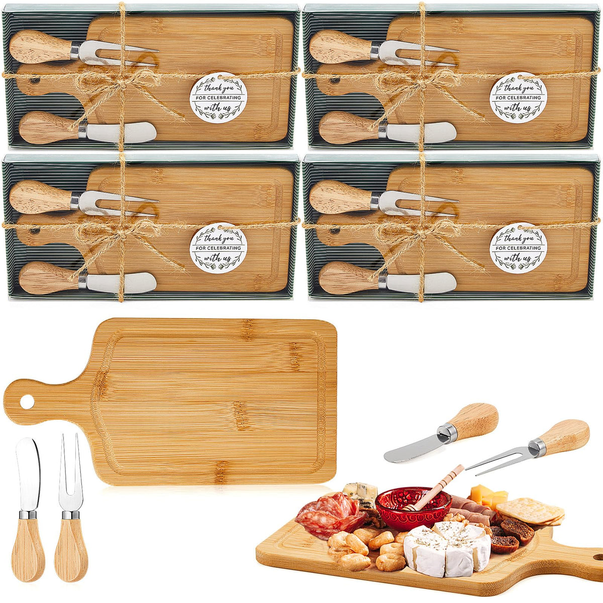 Ziliny 1 Sets Baby Shower Prizes Mini Charcuterie Board, Acacia Wood